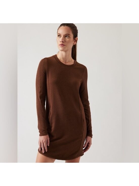 Athleta Dresses & Skirts - Athleta Balance Long Sleeve Sweater Dress Pockets Soft size Small Loungewear